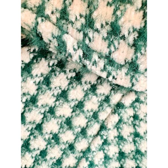 Anthropologie Jacket in Green Cream Silver Soft Fabric - Femme Swing - Like New! - Picture 13 of 15